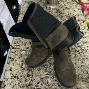 Rocker rider pea coat dark brown ankle boots